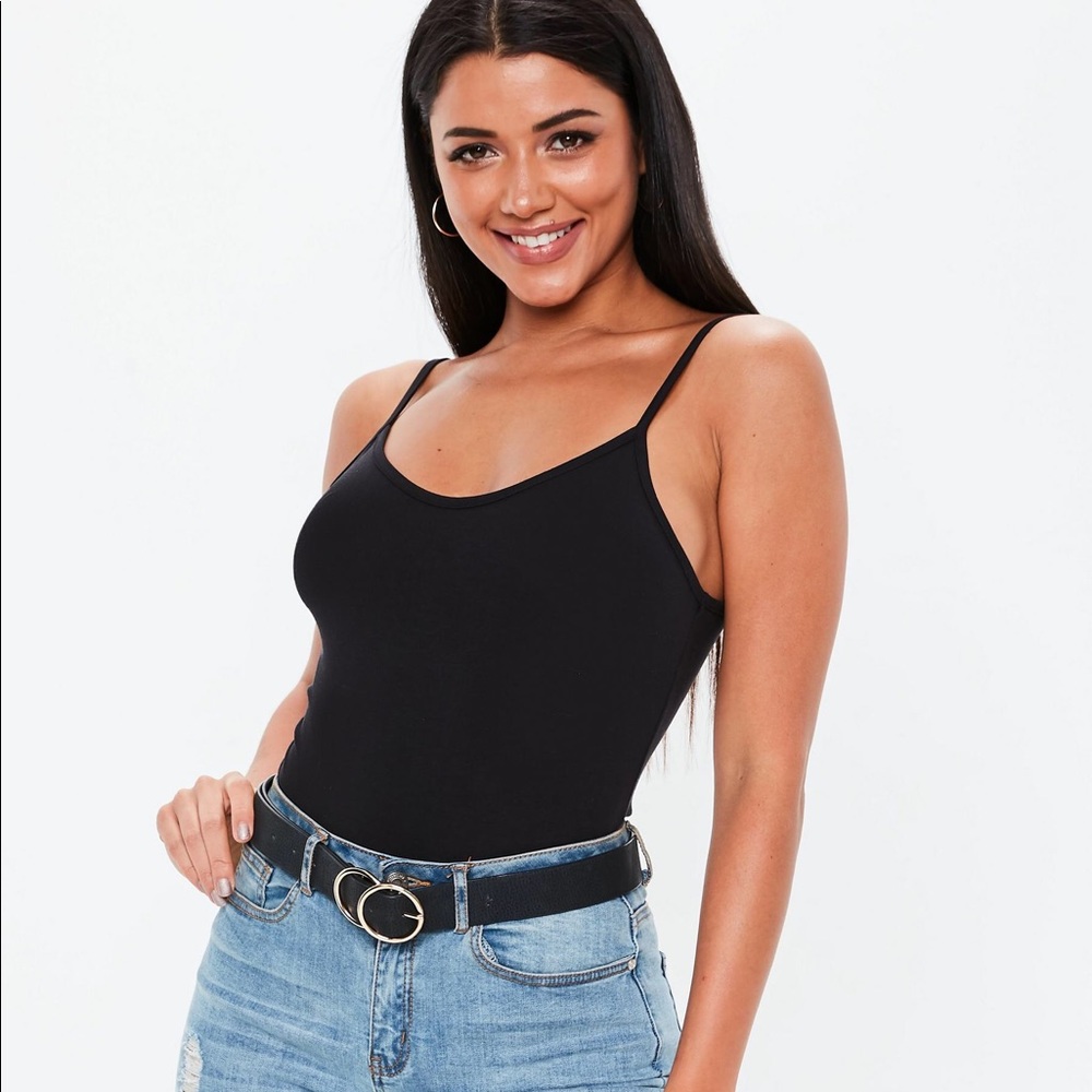 MISSGUIDED Black Strappy Bodysuit NWT
